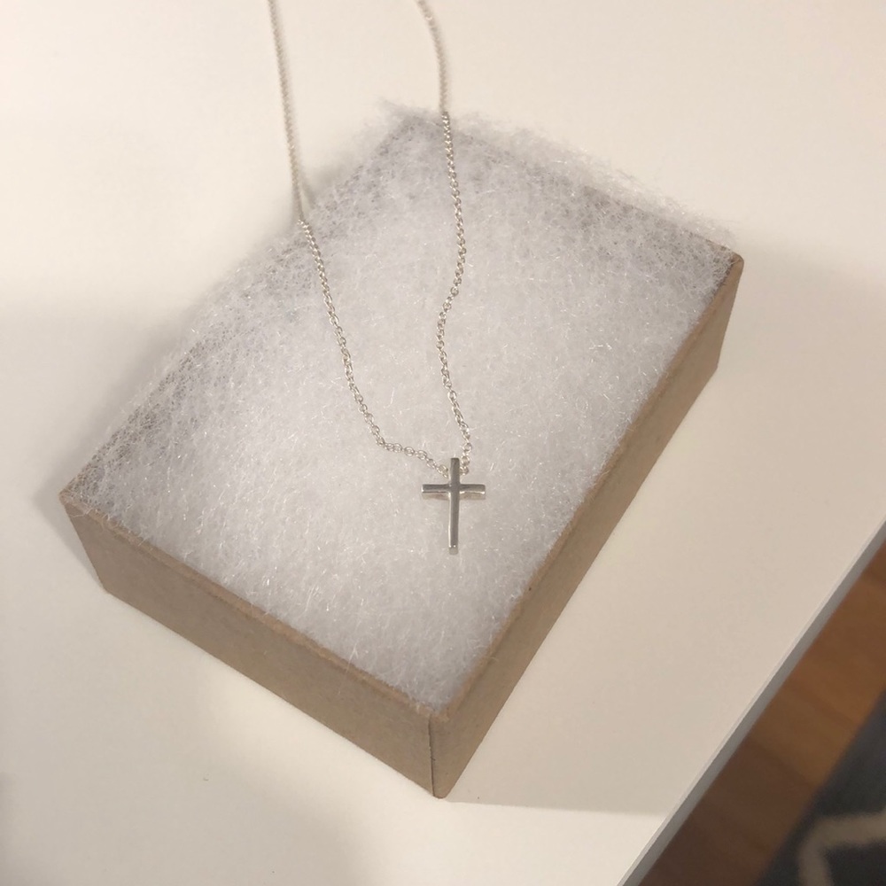 Dainty sterling silver cross never worn